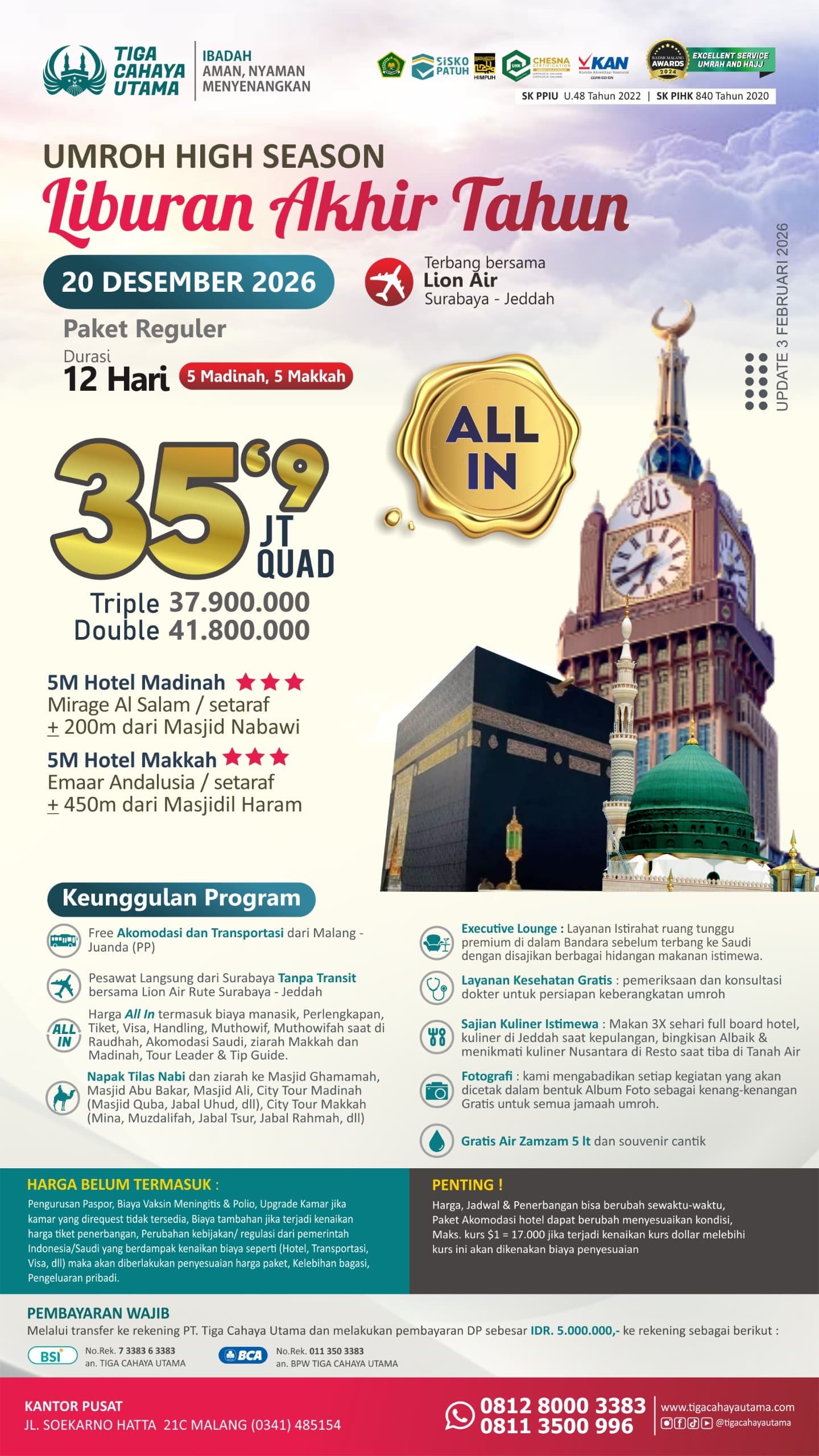 Umroh High Season - Liburan Akhir Tahun
